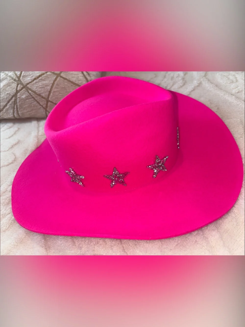 NEW Wyeth 100% Wool Hot Pink Star-Accent Western Cowboy Hat